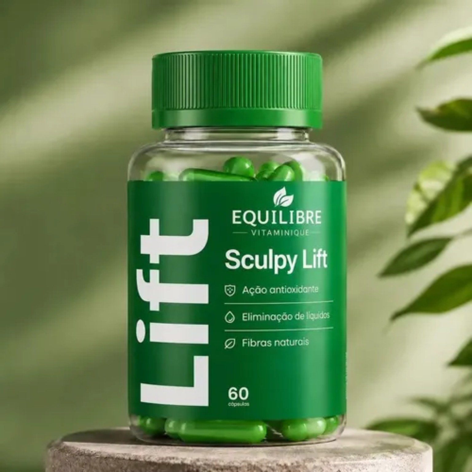 Frasco do Sculpy Lift com 60 cápsulas